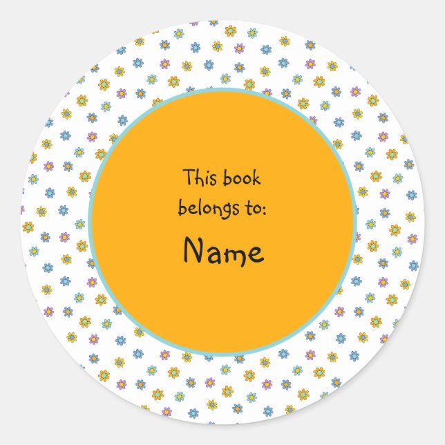 niedliche und farbenfrohe Blume Runder Aufkleber (Vorderseite)