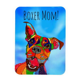 Niedliche und farbenfrohe Boxer Magnet 3"x4"