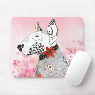 Niedliche und farbenfrohe Bull Terrier Mousepad