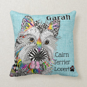 Niedliche und farbenfrohe Cairn Terrier Throw Kiss Kissen