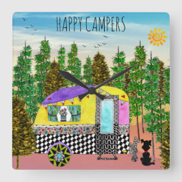 Niedliche und farbenfrohe Camping Platz Uhr Uhr