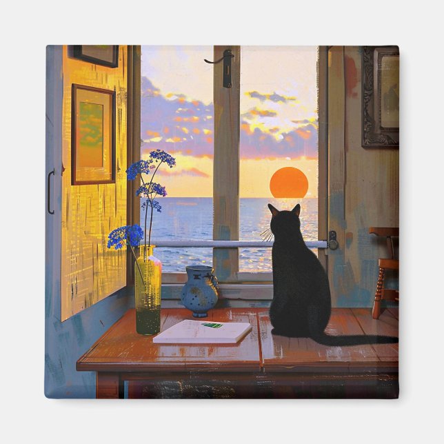 Niedliche und farbenfrohe Cat Lover Magnet (Vorne)