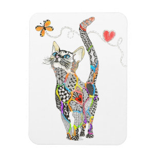 Niedliche und farbenfrohe Cat Magnet 3"x4"