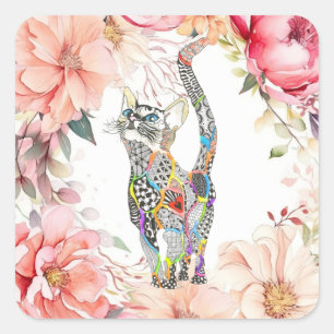 Niedliche und farbenfrohe Cat Stickers