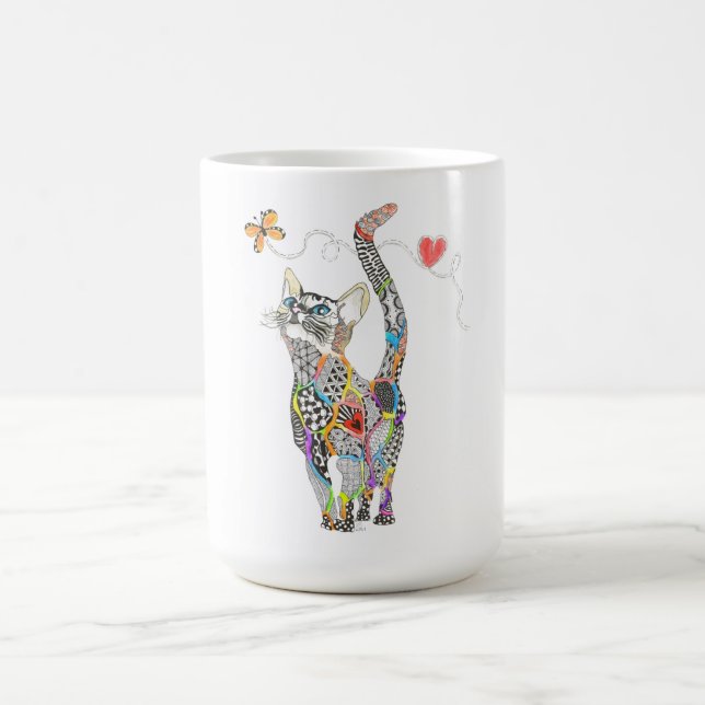 Niedliche und farbenfrohe Cat-Tasse Kaffeetasse (Mittel)