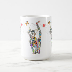 Niedliche und farbenfrohe Cat-Tasse Kaffeetasse