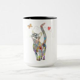 Niedliche und farbenfrohe Cat-Tasse Tasse