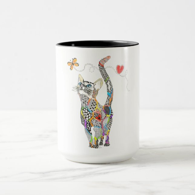 Niedliche und farbenfrohe Cat-Tasse Tasse (Zentrum)