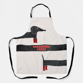 Niedliche und farbenfrohe Dackel Lover Schürze