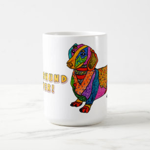 Niedliche und farbenfrohe Dackel Lover Tasse