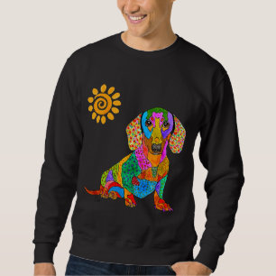 Niedliche und farbenfrohe Dackel Sweatshirt