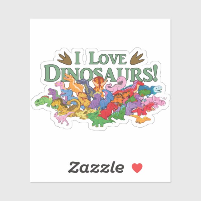Niedliche und farbenfrohe Dinosaurier Aufkleber (Blatt)