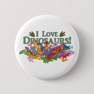 Niedliche und farbenfrohe Dinosaurier Button