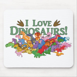 Niedliche und farbenfrohe Dinosaurier Mousepad