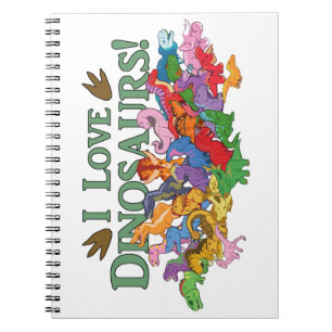 Niedliche und farbenfrohe Dinosaurier Notizblock