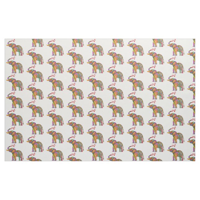 Niedliche und farbenfrohe Elefantenstoffe Stoff (Yard (91,4 cm))