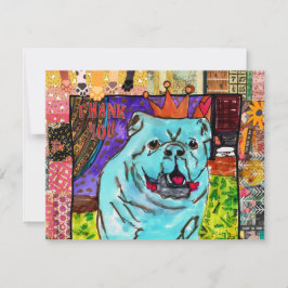 Niedliche und farbenfrohe englische Bulldog-Grußka Einladung