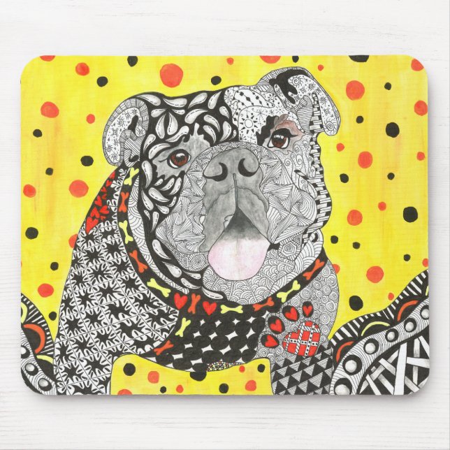 Niedliche und farbenfrohe englische Bulldog-Mousep Mousepad (Vorne)
