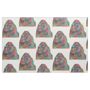 Niedliche und farbenfrohe englische Setter-Fabric Stoff