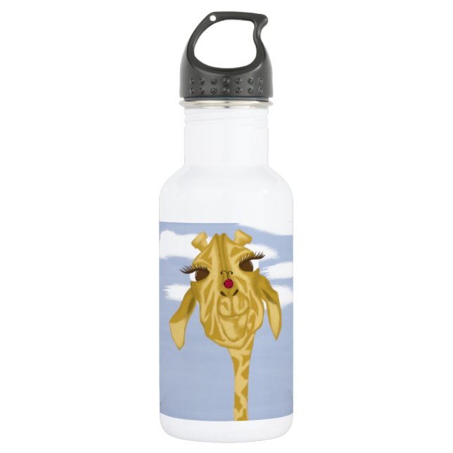 Niedliche und farbenfrohe Giraffe Edelstahlflasche (Vorderseite)
