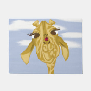 Niedliche und farbenfrohe Giraffe Fußmatte