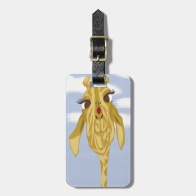 Niedliche und farbenfrohe Giraffe Gepäckanhänger (Vorderseite vertikal)