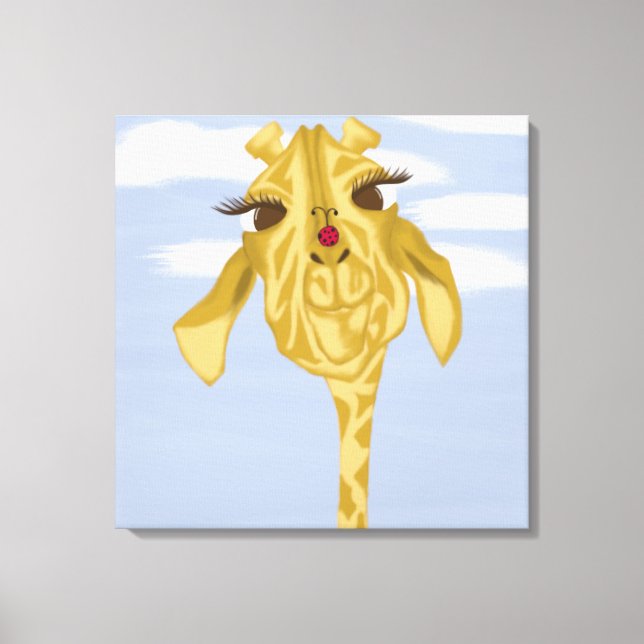 Niedliche und farbenfrohe Giraffe Leinwanddruck (Vorderseite)
