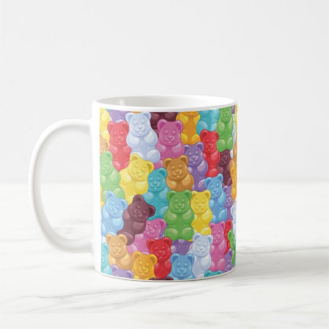Niedliche und farbenfrohe Gummibären Kaffeetasse (Links)