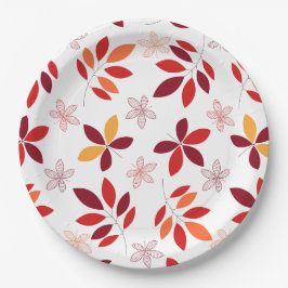 Niedliche und farbenfrohe Herbstlaube Muster Pappteller