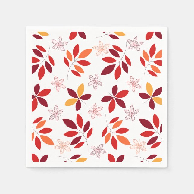 Niedliche und farbenfrohe Herbstlaube Muster Serviette (Vorderseite)