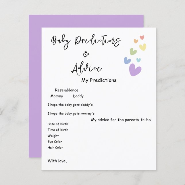 Niedliche und farbenfrohe Herz Babydusche Flyer (Vorne/Hinten)