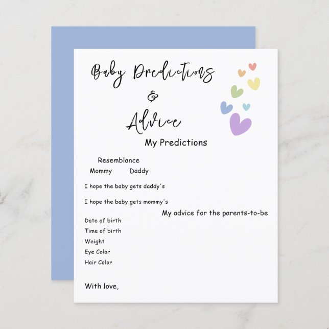 Niedliche und farbenfrohe Herz Babydusche Flyer (Vorne/Hinten)