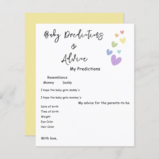 Niedliche und farbenfrohe Herz Babydusche Flyer (Vorne/Hinten)