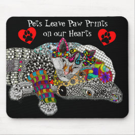 Niedliche und farbenfrohe Hunde und Katzen-Mousepa Mousepad