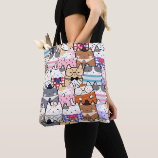 Niedliche und farbenfrohe Kawaii Cat Pattern