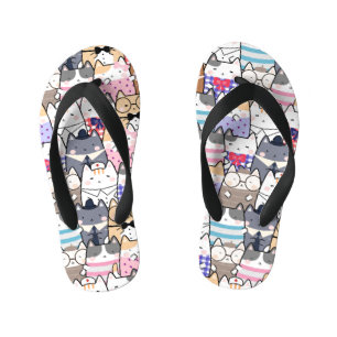 Niedliche und farbenfrohe Kawaii Cat Pattern Kinderbadesandalen