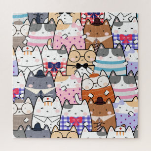 Niedliche und farbenfrohe Kawaii Cat Pattern Puzzle