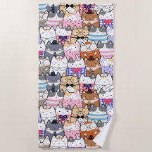 Niedliche und farbenfrohe Kawaii Cat Pattern