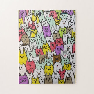 Niedliche und farbenfrohe Kitty-Puzzle Puzzle