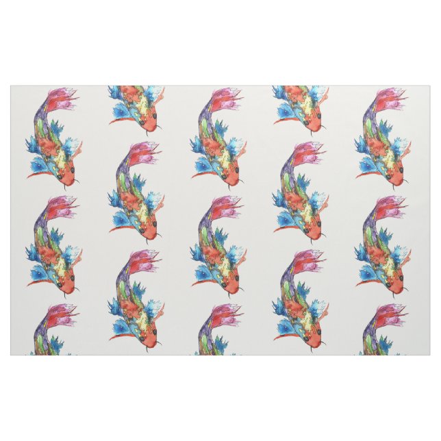 Niedliche und farbenfrohe Koi-Fische Stoff (Fat Quarter (45,7 x 55,9 cm))