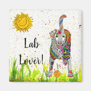 Niedliche und farbenfrohe Labrador Retriever Magne Magnet