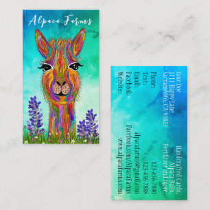 Niedliche und farbenfrohe Lama/Alpaca-Visitenkarte Visitenkarte