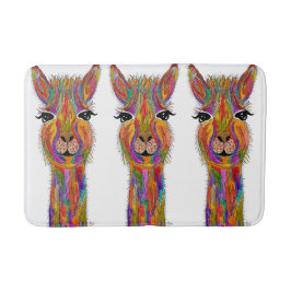Niedliche und farbenfrohe Lama Bath Mat Badematte
