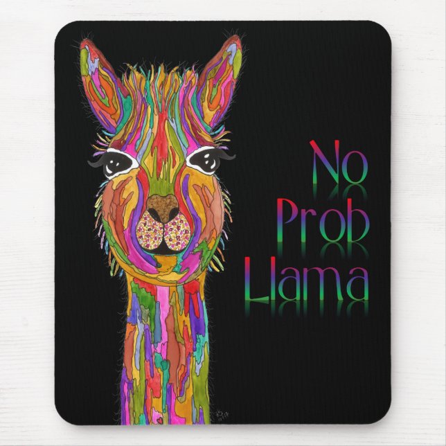 Niedliche und farbenfrohe Lama Mouse Pad Mousepad (Vorne)