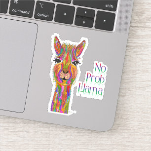 Niedliche und farbenfrohe Lama Vinyl Stickers Aufkleber