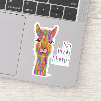 Niedliche und farbenfrohe Lama Vinyl Stickers Aufkleber