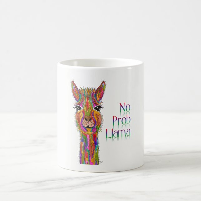 Niedliche und farbenfrohe Llama Tasse 11 oz. (Mittel)