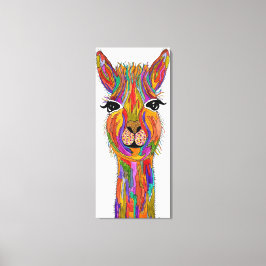 Niedliche und farbenfrohe Llama Wrapped Canvas Leinwanddruck