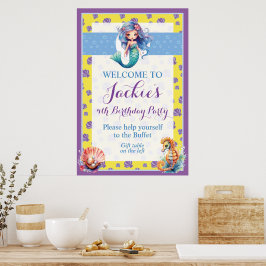 Niedliche und farbenfrohe Magie-Meerjunggebäck Poster