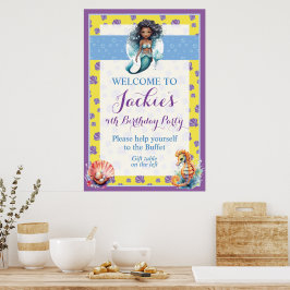 Niedliche und farbenfrohe Magie-Meerjunggebäck Poster